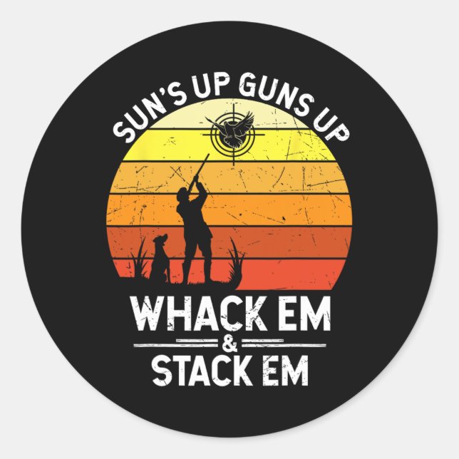 Adesivo Redondo Caça à Dove Engraçada - Estação de Caça à Pomba (Frente)