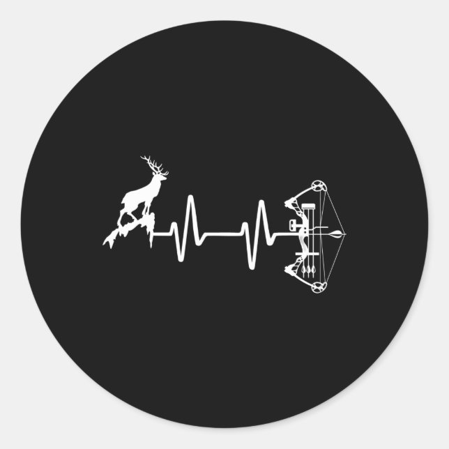 Adesivo Redondo Caça ao Arco de Deer Hebeat Bowhunter (Frente)