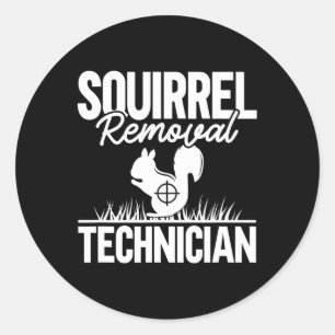 Adesivo Redondo Caça ao Esquilo do Técnico de Remoção Funny Squirr
