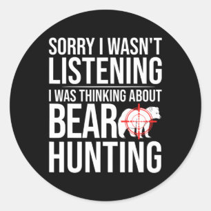 Adesivo Redondo Caça Ao Urso No Alasca