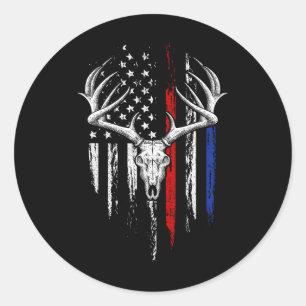 Adesivo Redondo Caça com Arco Bandeira Americana EUA Arco Veado Br