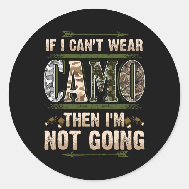 Adesivo Redondo Caça Engraçada Caçadores de Camo Buck Deer Country (Frente)