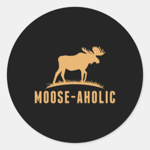 Adesivo Redondo Caça Engraçada Mulheres Moso-Atólicas Homens Moose