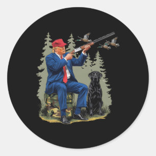 Adesivo Redondo Caça Engraçado Pato Trump Camo Caça Alô Huntin