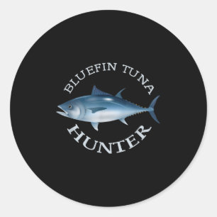 Adesivo Redondo Caçador de Atum Rabilho, Camiseta de Pesca de Água