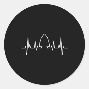 Adesivo Redondo Caçador de Pontas de Seta em Seta Caçando Pulsação