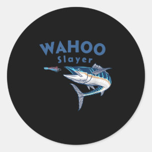 Adesivo Redondo Caçador de Wahoo Água Salgada Pesca Wahoo 