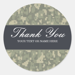 Adesivo Redondo caçador do exército militar da camuflagem digital