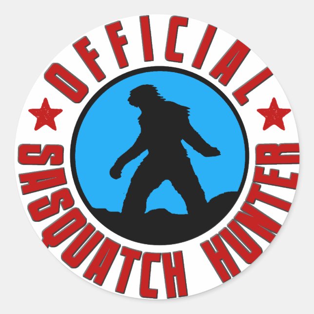 Adesivo Redondo Caçador Oficial Sasquatch! Vinheta-Membro Bigfoot (Frente)