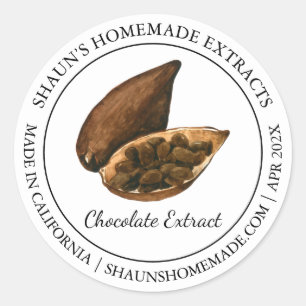 Adesivo Redondo Cacao Chocolate Extract Moderno rótulo