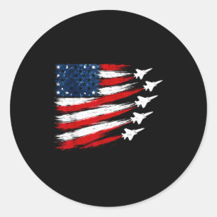 Adesivo Redondo Caças Patrióticos Bandeira Americana