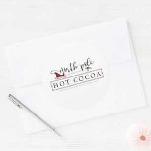 Adesivo Redondo Cacau quente do Polo Norte