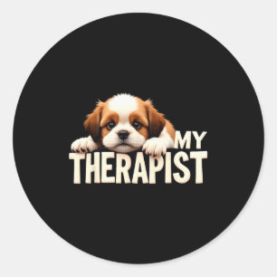 Adesivo Redondo Cachorrinho Engraçado Meu Cachorro Shih Tzu Theras