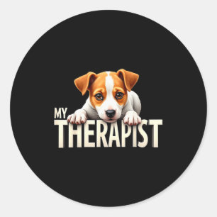 Adesivo Redondo Cachorrinho Jrt Engraçado Meu Therast Jack Russell