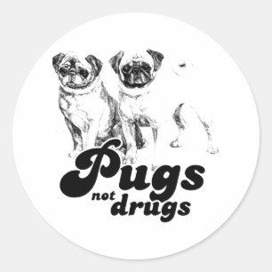 ADESIVO REDONDO CACHORRINHOS NÃO DROGAS 2