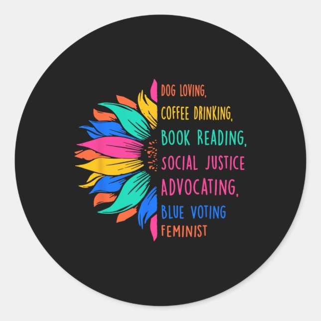 Adesivo Redondo Cachorro Adorando Livro de Bebendos de Café Lendo  (Frente)