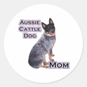 Adesivo Redondo Cachorro Australiano Mãe 4 - Vinheta