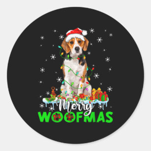 Adesivo Redondo Cachorro Beagle Alegre Woofmas Luzes Divertidas de