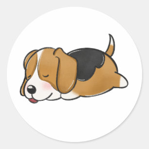 Adesivo Redondo Cachorro, Beagle, Natureza