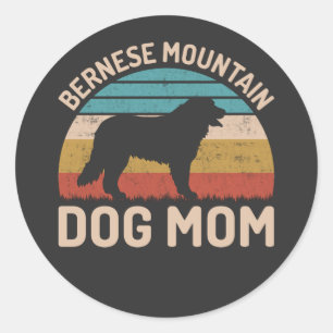 Adesivo Redondo Cachorro Bernese Mãe, Cachorro Bernês Mãe