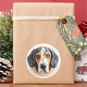 Adesivo Redondo Cachorro Bluetick Coonhound Inspirado em 3D