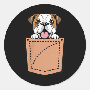 Adesivo Redondo Cachorro-Bolsa Inglês