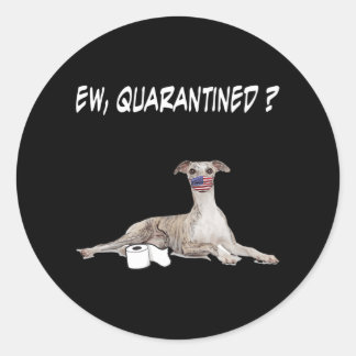 Adesivo Redondo Cachorro Borrão Cachorro Bantado Vestindo Uma Másc