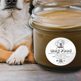 Adesivo Redondo Cachorro branco caseiro trata comida de estimação