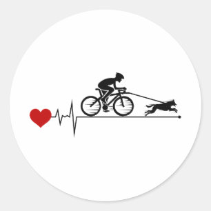 Adesivo Redondo Cachorro Cachorro Cachorro Esportivo Carro de Bici