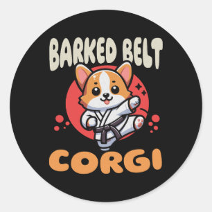 Adesivo Redondo Cachorro Cachorro Cachorro Negra Kawaii Corgi Cach