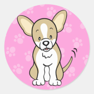 Adesivo Redondo Cachorro Cachorro Chinhuahua Sticker
