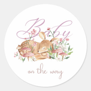 Adesivo Redondo Cachorro Cachorro Dormindo no Jardim Woodland