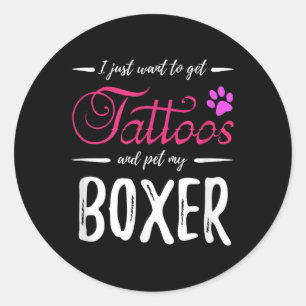 Adesivo Redondo Cachorro Cachorro Lover Tatuagem Camisa Engraçada 