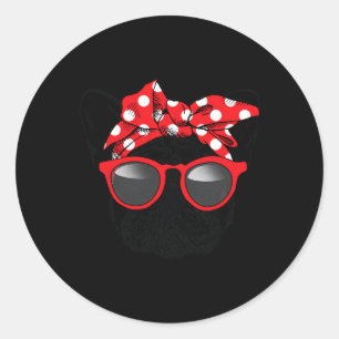 Adesivo Redondo Cachorro Cachorro Mãe Bandana Dia de as mães de óc