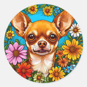 Adesivo Redondo Cachorro Chihuahua