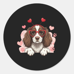 Adesivo Redondo Cachorro Cocker Spaniel Inglês Faixa para a Cabeça