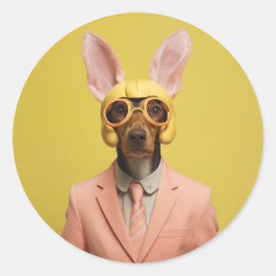 Adesivo Redondo Cachorro Coelho da Páscoa