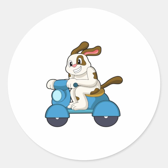 Adesivo Redondo Cachorro como Biker com Patinete.PNG (Frente)