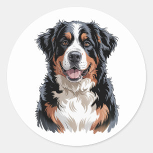Adesivo Redondo Cachorro da Montanha Bernese