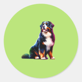 Adesivo Redondo Cachorro da Montanha Bernese