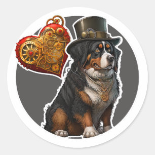Adesivo Redondo Cachorro da Montanha Bernese