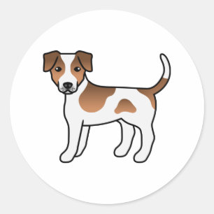 Adesivo Redondo Cachorro De Cachorro Castanho E Branco Dinamarquês