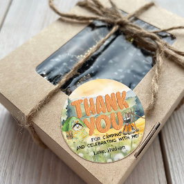 Adesivo Redondo Cachorro de Campanha de Aquarela Natureza Cuja Cão