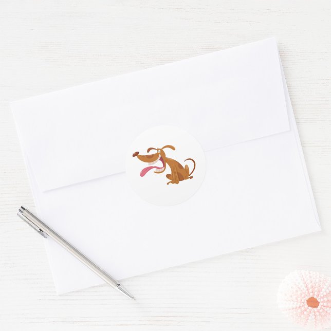 Adesivo Redondo Cachorro de Cartografia com Sorriso Grande e Língu (Criador carregado)