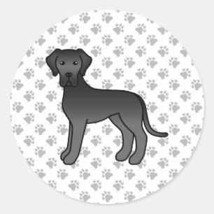 Adesivo Redondo Cachorro de Cartografia Gelado Negro