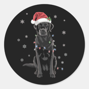 Adesivo Redondo Cachorro de pijama com luz de árvore de Natal Labr