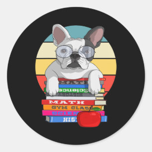 Adesivo Redondo Cachorro De Volta Ao Cachorro De Ovelha Na Escola