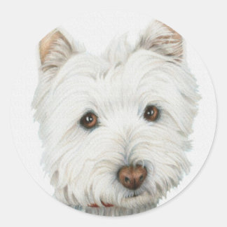 Adesivo Redondo Cachorro de Westie