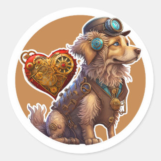 Adesivo Redondo Cachorro do ouro