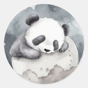 Adesivo Redondo Cachorro Dormindo Cana-de-Água Bebê Panda